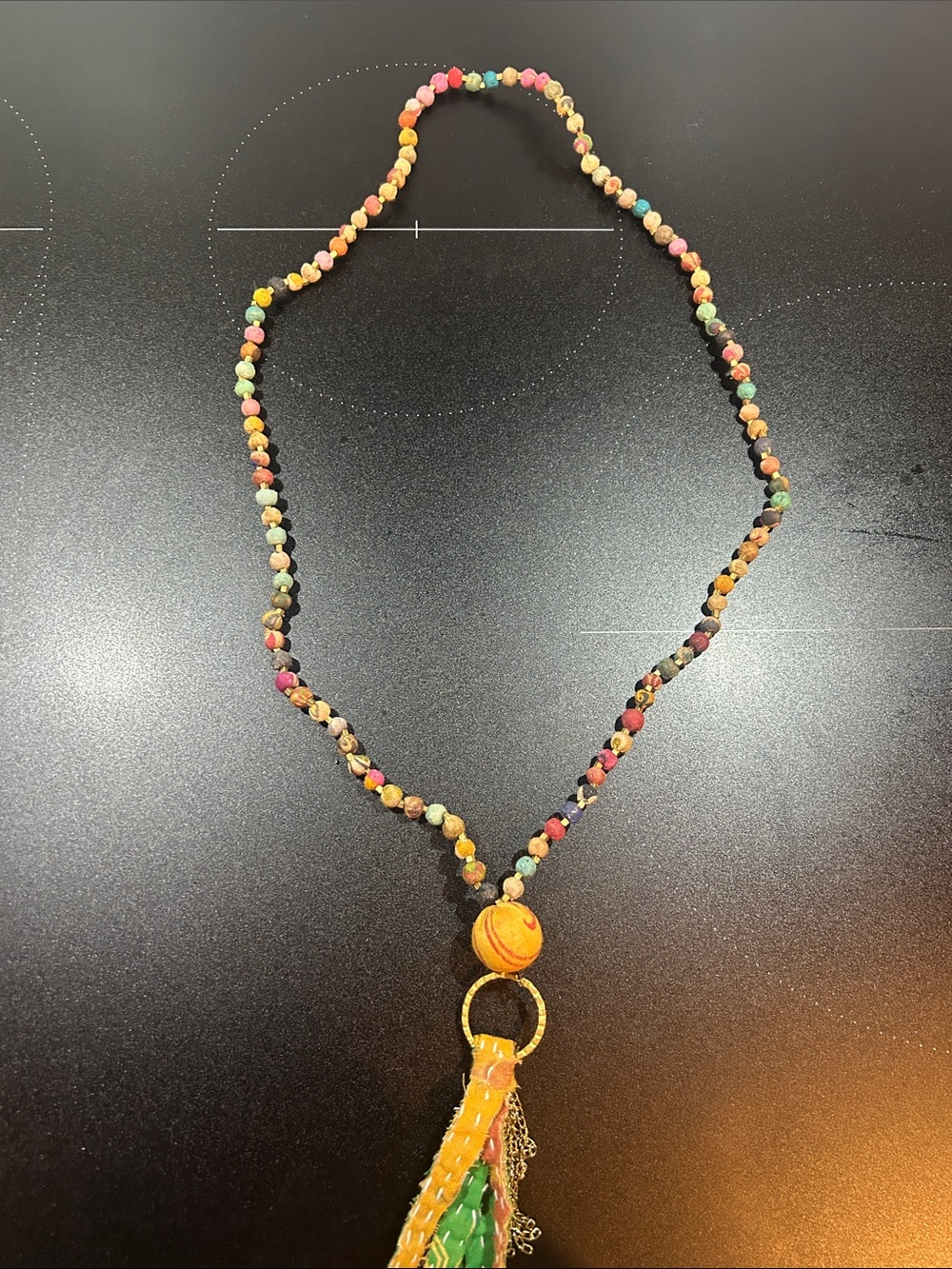 Multicolor Beaded Tassel Necklace - Women's Jewelry
